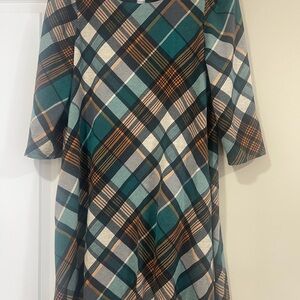 Jessica Howard Green and Orange Plaid Dress